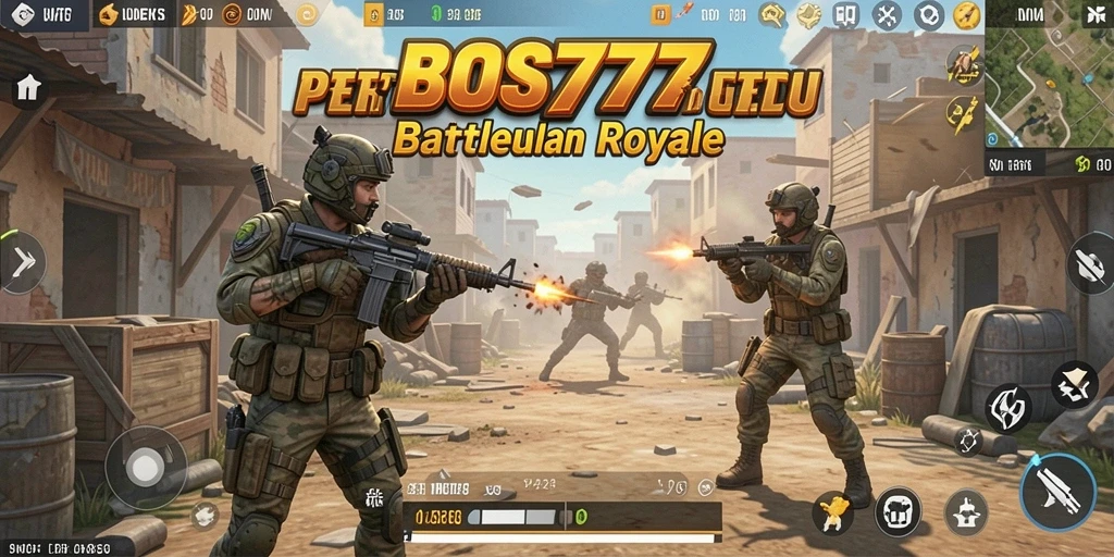 Tampilan pertarungan intens di arena Battle Royale.