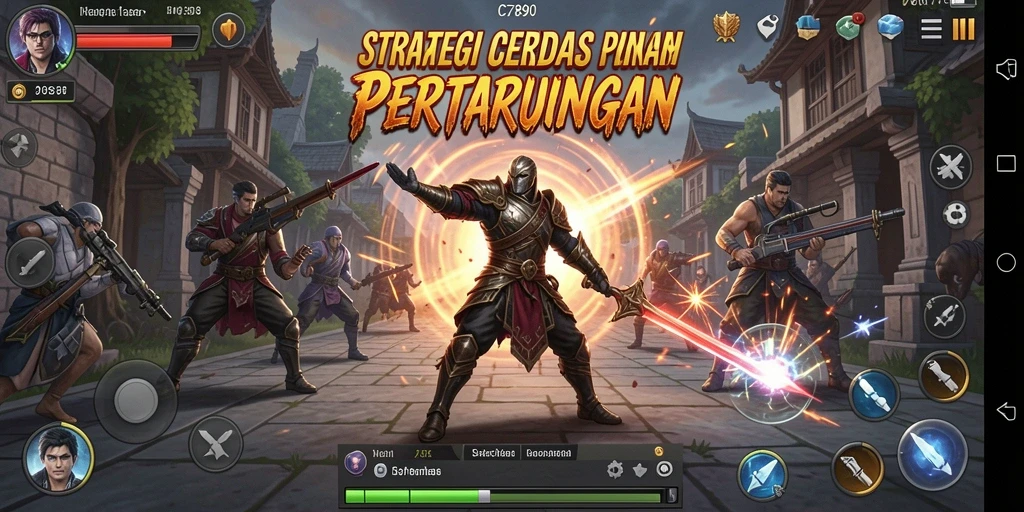 Screenshot gameplay C7890 dengan aksi pertempuran strategi.