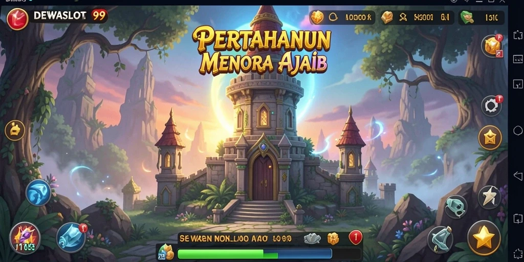 Gameplay menegangkan DEWASLOT99 di medan pertempuran Tower Defense.
