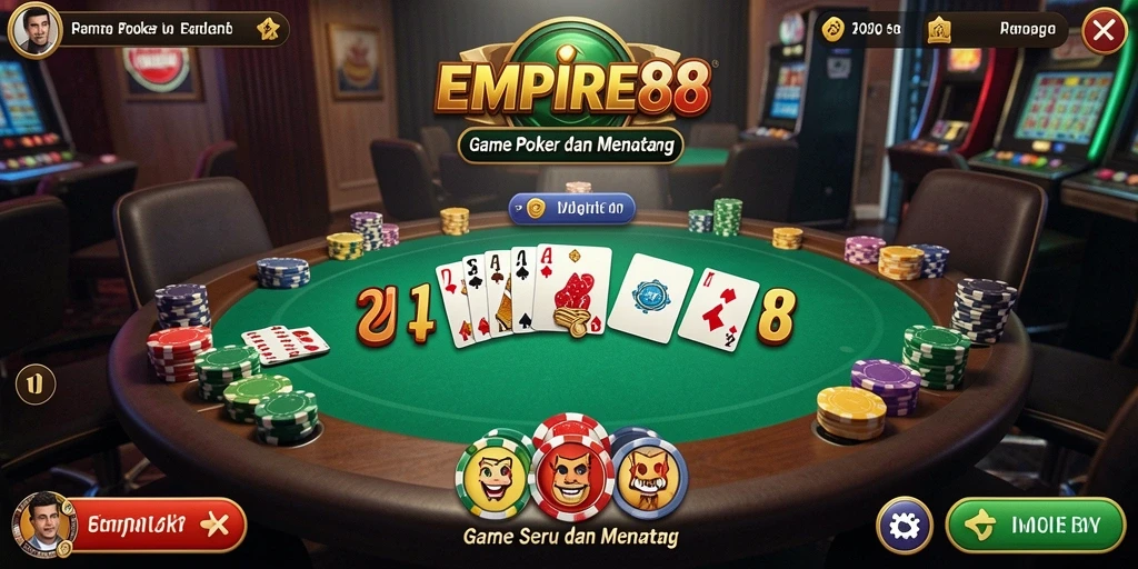 Tampilan gameplay Poker yang menarik di EMPIRE88.
