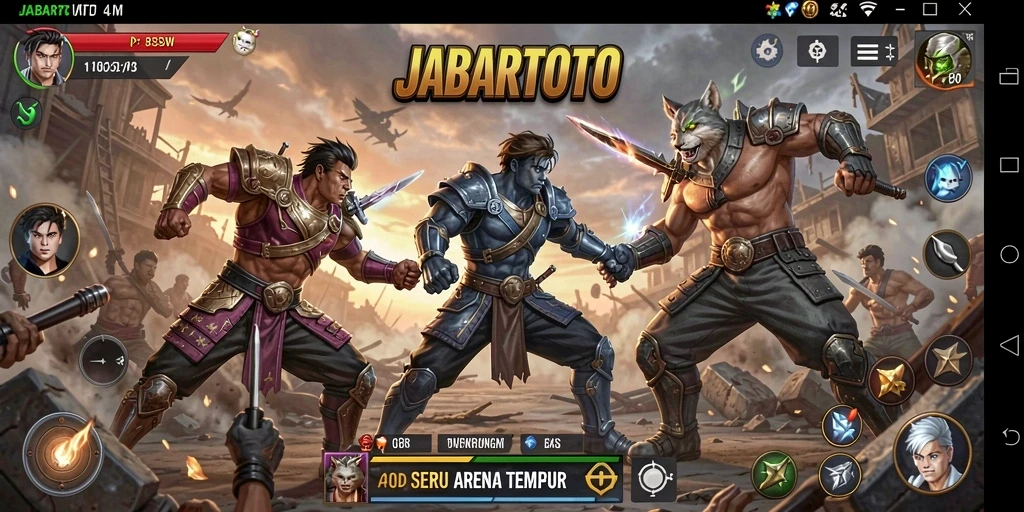 Screenshot menampilkan aksi pertarungan seru dalam JABARTOTO.