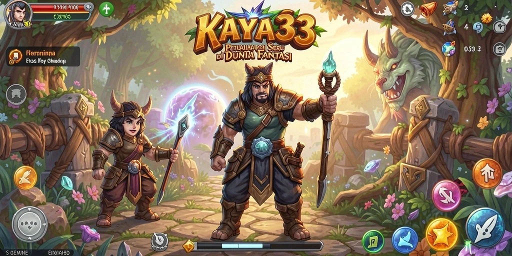 Gameplay KAYA33 di dunia petualangan yang penuh warna.