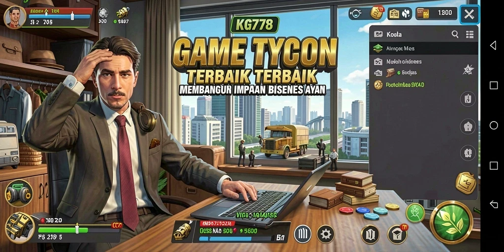 Tampilan gameplay seru dari KG778 yang menunjukkan pengelolaan bisnis.