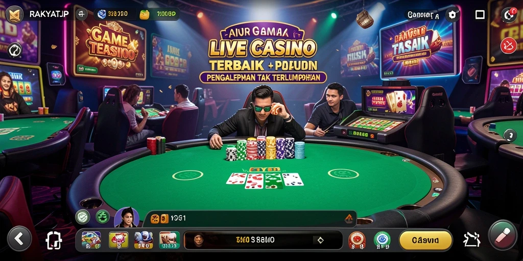 Tampilan gameplay Live Casino di RAKYATJP yang seru dan interaktif.