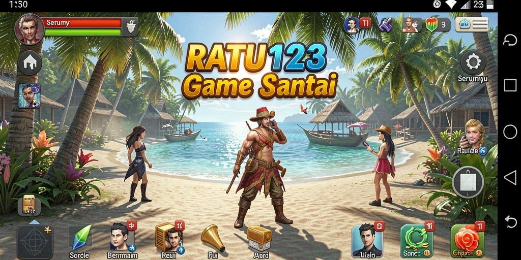 Screenshot gameplay RATU123 dengan tampilan level yang berwarna.