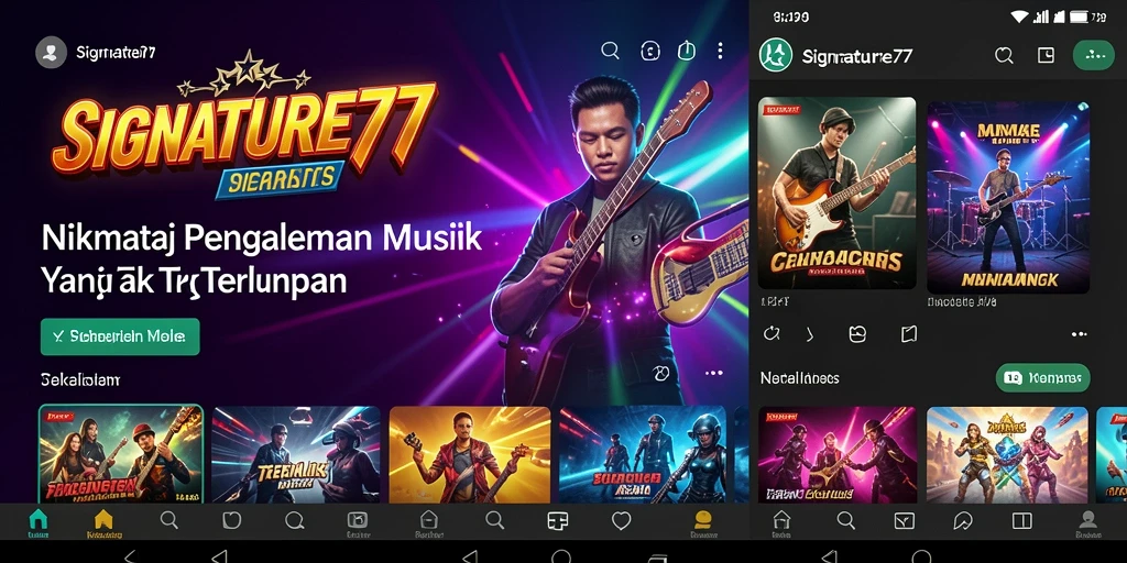 Screenshot game SIGNATURE77 dengan gameplay musik yang menarik.