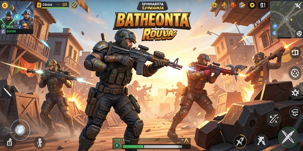 Tampilan epik gameplay SPINHARTA yang penuh aksi.