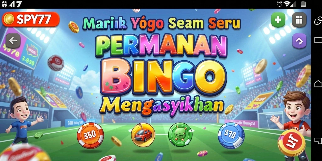 Tampilan gameplay SPY77 yang menarik dan penuh warna dalam Bingo.