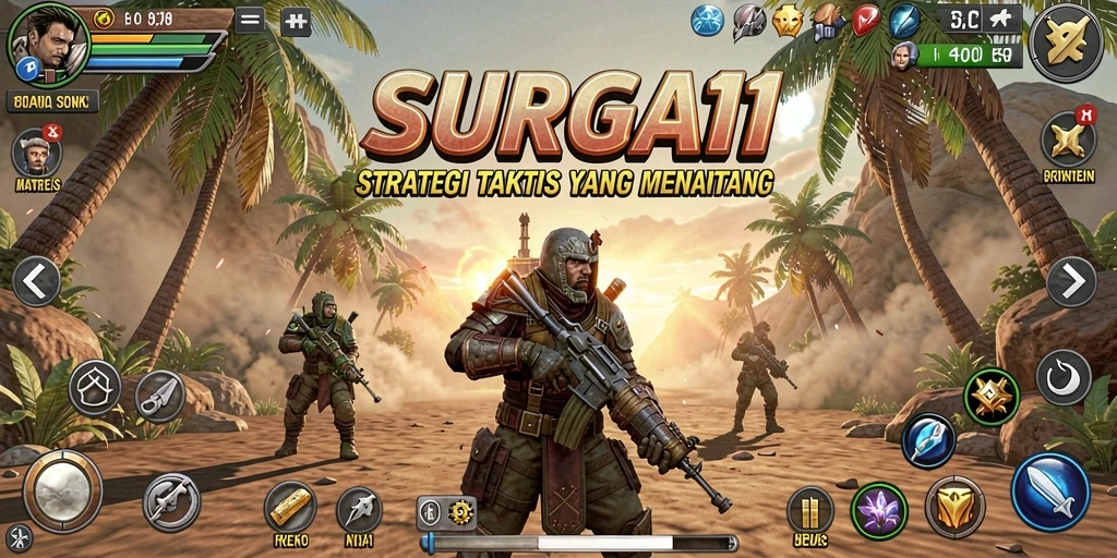 Tampilan gameplay SURGA11 yang menampilkan strategi dan taktik yang mendebarkan.